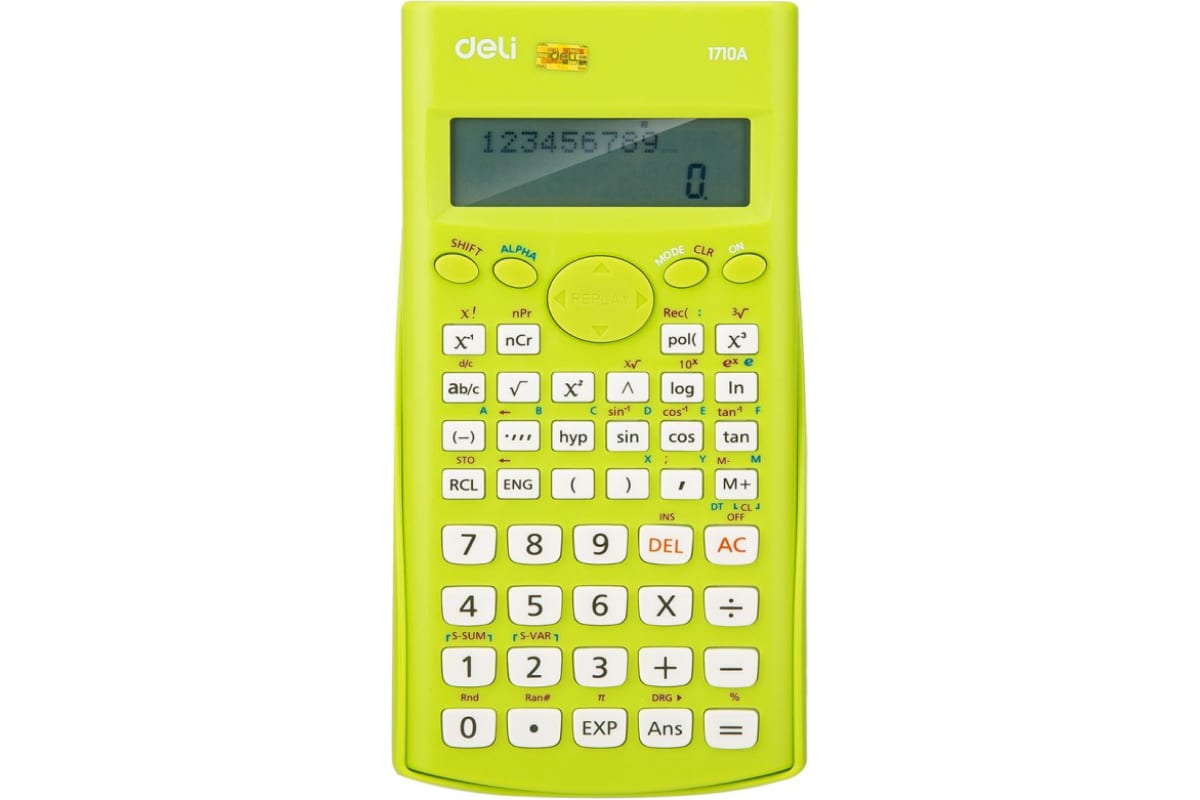 Калькулятор научный Deli E1710A/GRN, 10+2-разрядный, зеленый