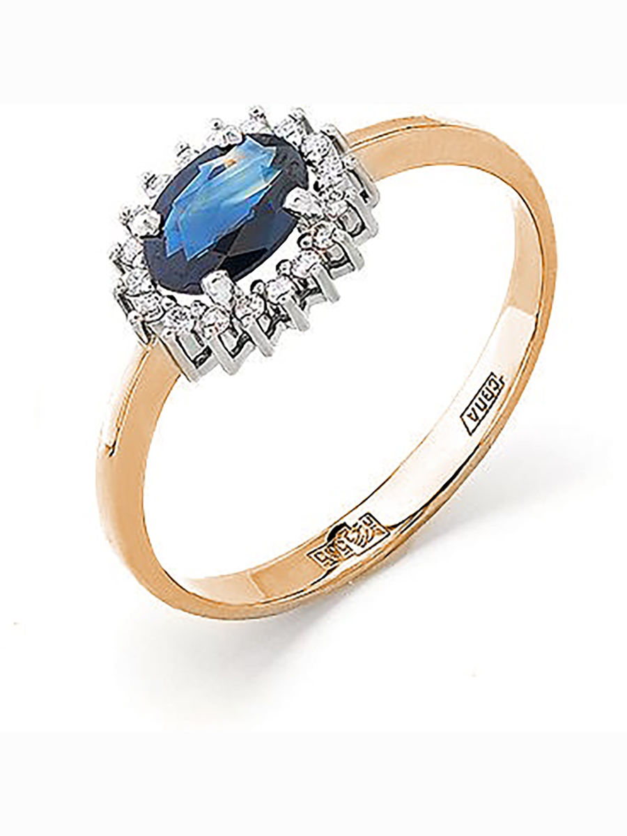 

Кольцо из красного золота с сапфиром и бриллиантами р. 16,5 Master Brilliant 1-104-810-02, 1-104-810-02