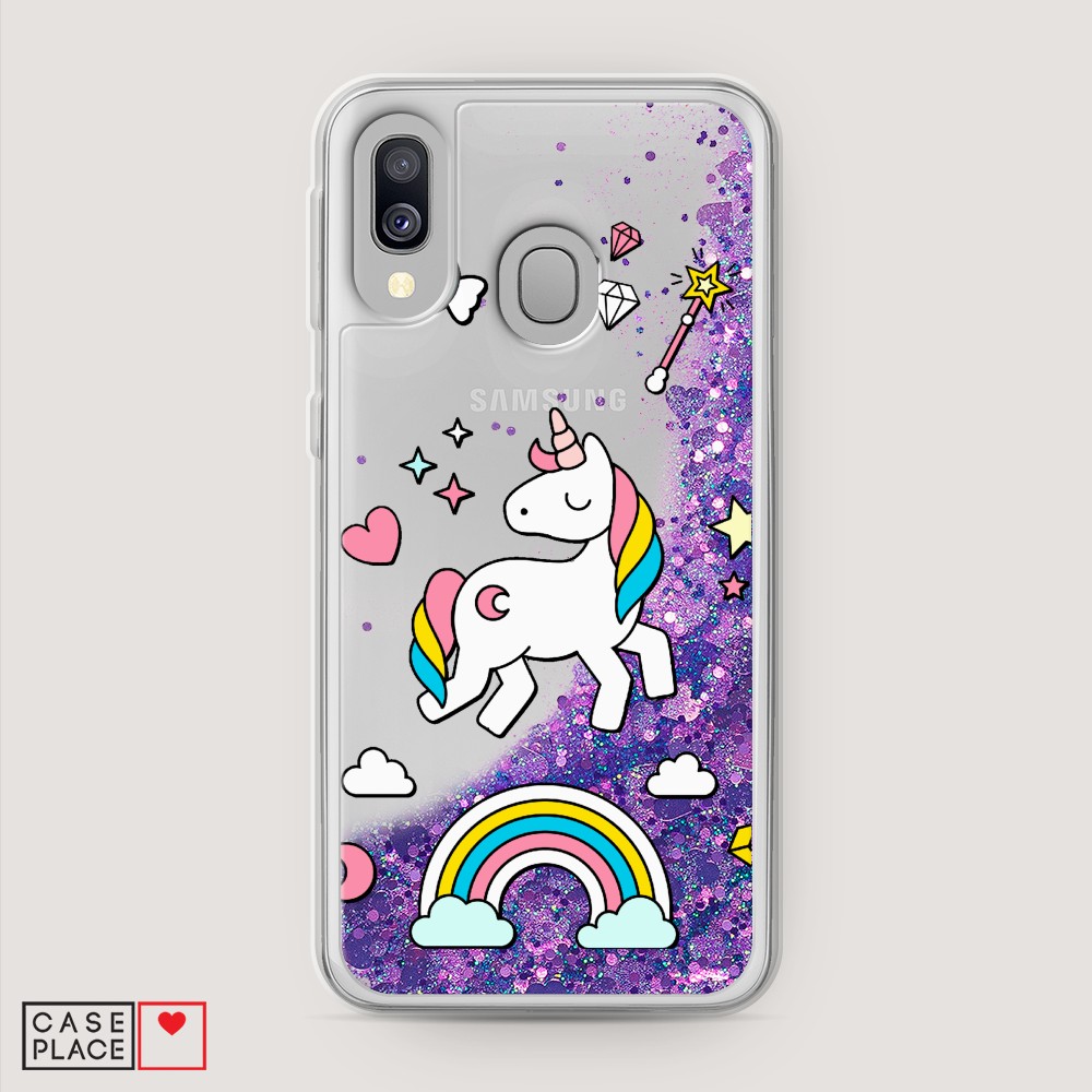 

Жидкий чехол с блестками "Принцесса единорог" на Samsung Galaxy A40