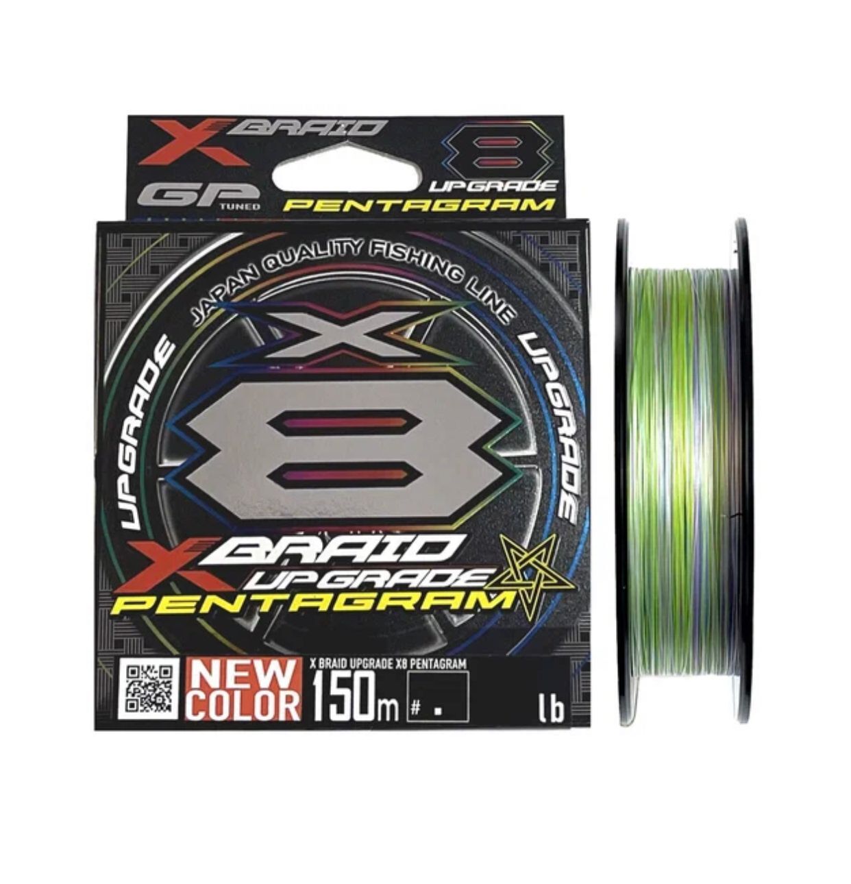 

Шнур плетеный YGK X-Braid Upgrade Pentagram X8 150m 1.5 (30lb / 13.61kg), Разноцветный, X-Braid Upgrade Pentagram X8