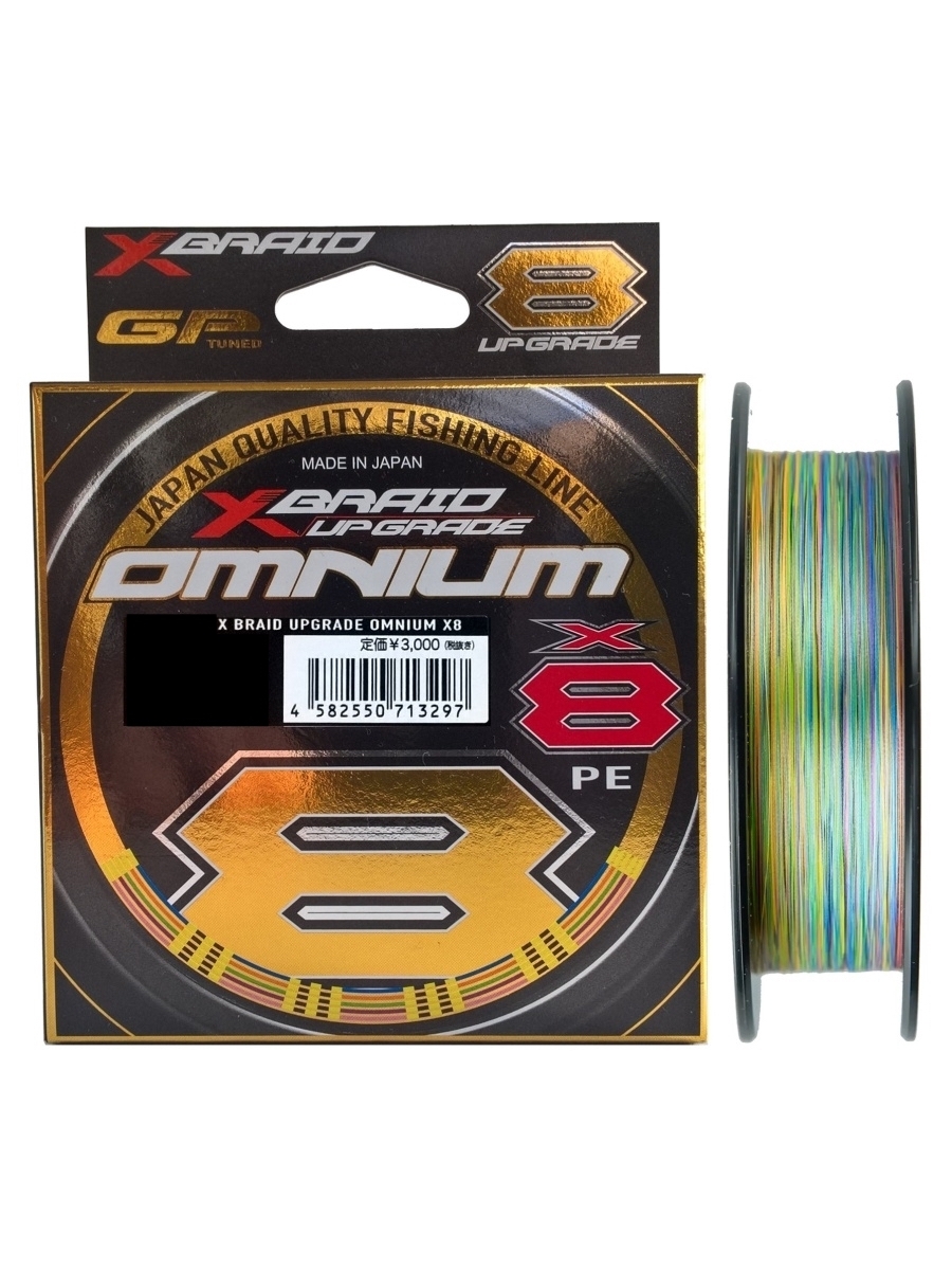 

Шнур плетеный YGK X-Braid Upgrade Omnium X8 200m 1.5 (30lb / 14.0kg), Разноцветный, X-Braid Upgrade Omnium X8