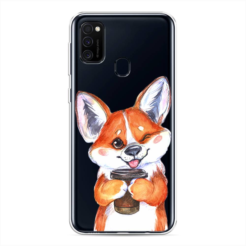 

Чехол на Samsung Galaxy M21/M30s "Корги с кофе", Оранжевый;белый, 29750-4