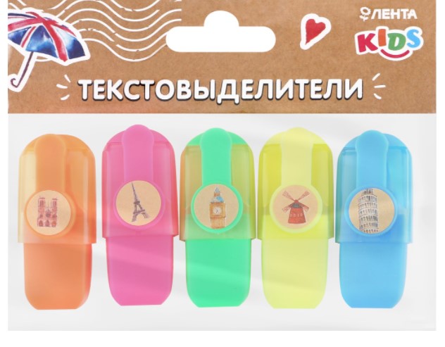 

Текстовыделители Лента Kids Craft неоновые 5 шт