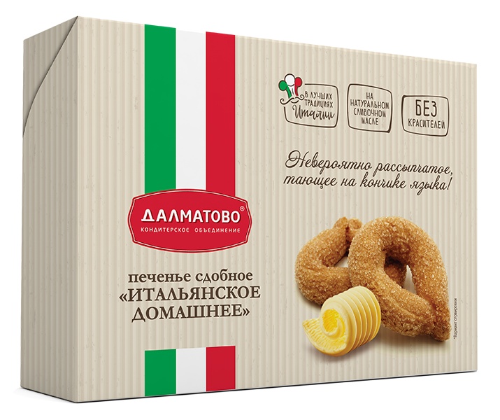 Печенье Далматово Итальянское домашнее сдобное 140 г
