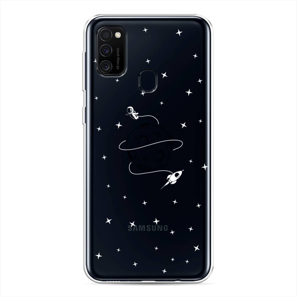 

Чехол на Samsung Galaxy M21/M30s "Полет вокруг луны", Белый;серый;черный, 29750-2
