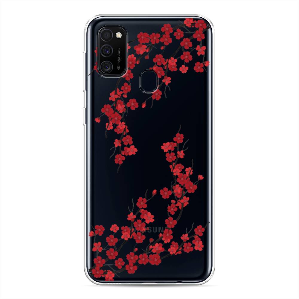 

Чехол на Samsung Galaxy M21/M30s "Красная сакура", Красный;черный, 29750-2