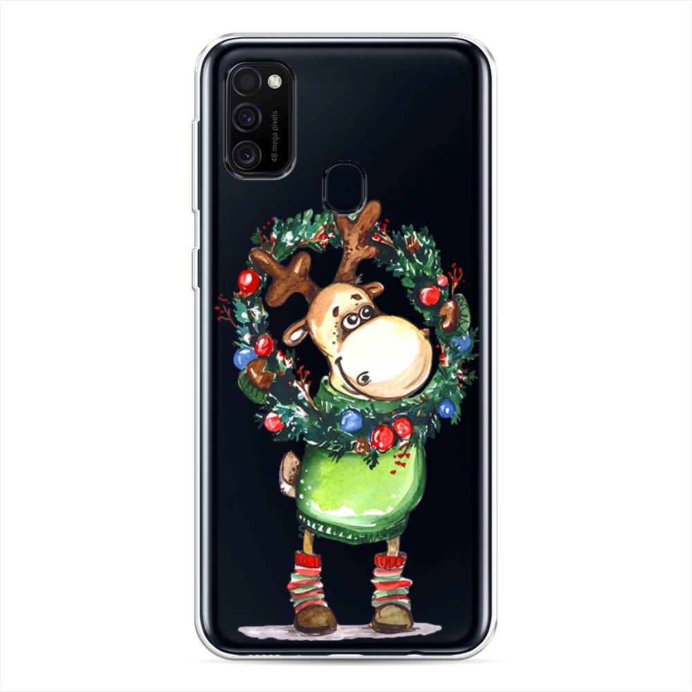 

Чехол для Samsung Galaxy M21/M30s "Олень с новогодним венком", 29750-4