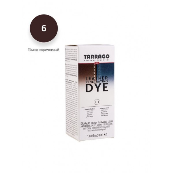 Проникающий краситель для гладкой и лак. кожи Tarrago Penetrating Dye dark brown 50 мл