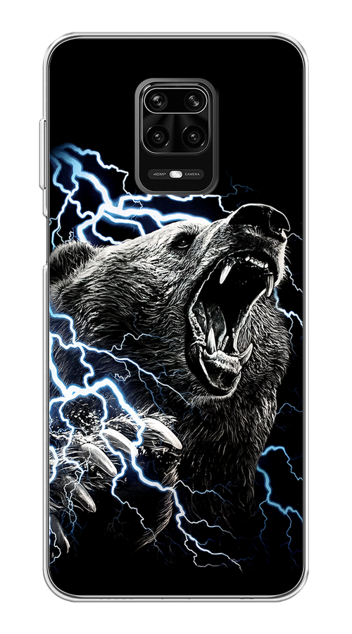 

Чехол на Xiaomi Redmi Note 9S/Note 9 Pro "Гроза и медведь", Черный;серый;серебристый, 37950-1