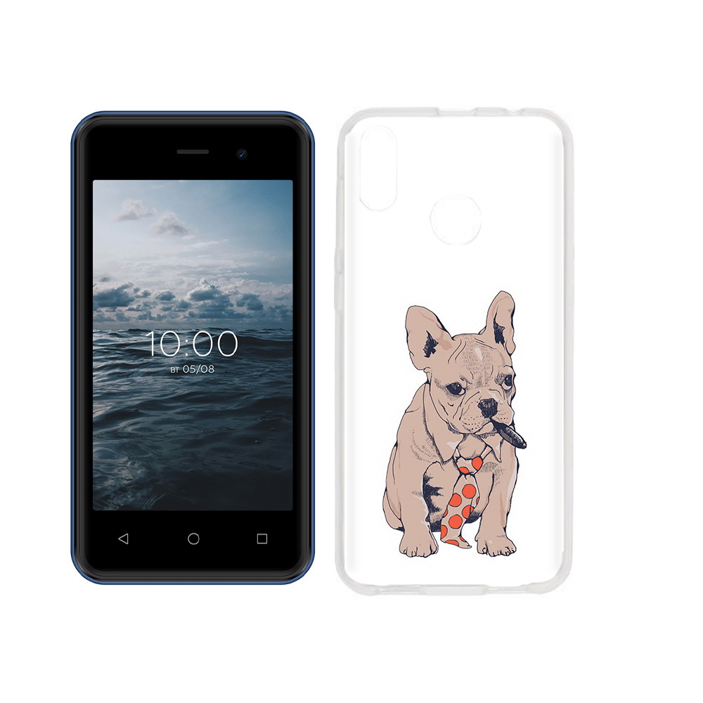 

Чехол MyPads Tocco для BQ 4030G Nice Mini бульдог с сигарой, Прозрачный, Tocco