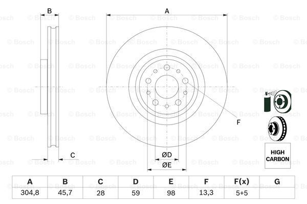 

Тормозной диск BOSCH 0986479736