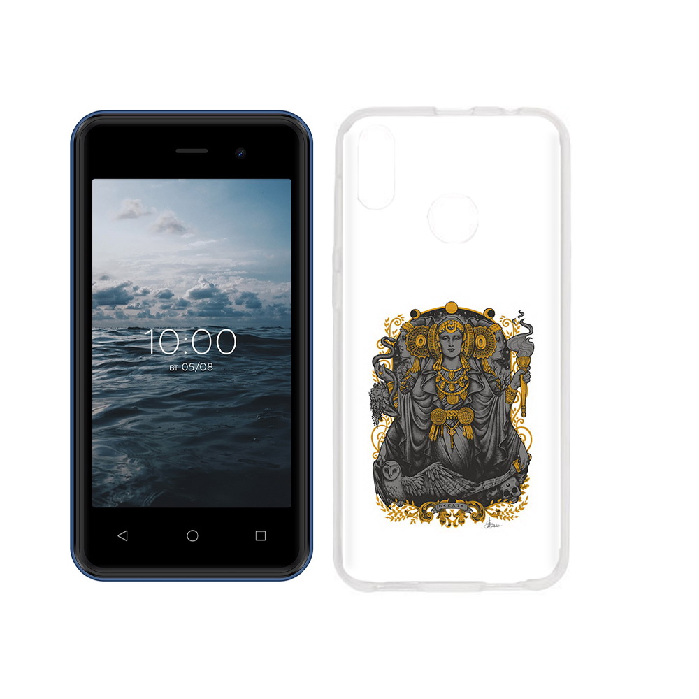 Чехол MyPads Tocco для BQ 4030G Nice Mini божество с золотыми элементами