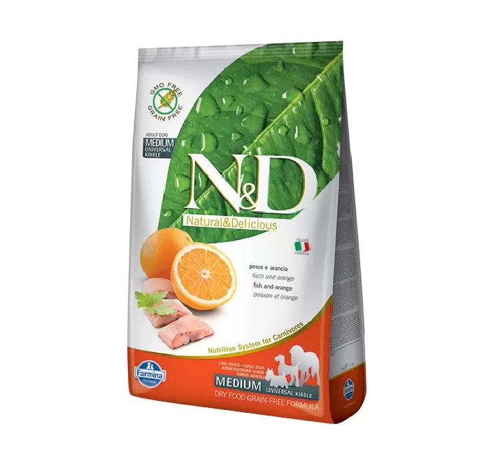 

Сухой корм для собак Farmina N&D Medium, для средних пород, рыба и апельсин, 2,5кг, N&D Medium