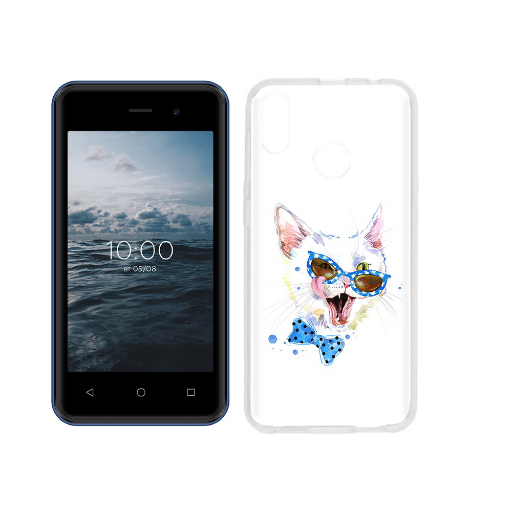 

Чехол MyPads Tocco для BQ 4030G Nice Mini белый кот, Прозрачный, Tocco