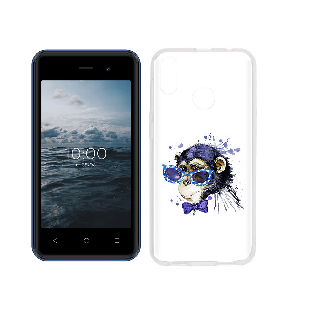 

Чехол MyPads Tocco для BQ 4030G Nice Mini акварельная обезьяна, Прозрачный, Tocco