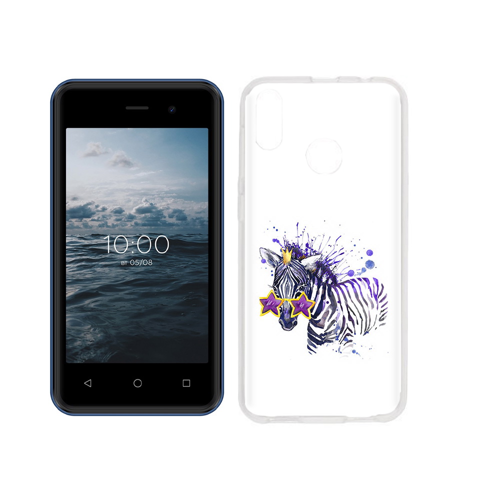 

Чехол MyPads Tocco для BQ 4030G Nice Mini акварельная зебра, Прозрачный, Tocco