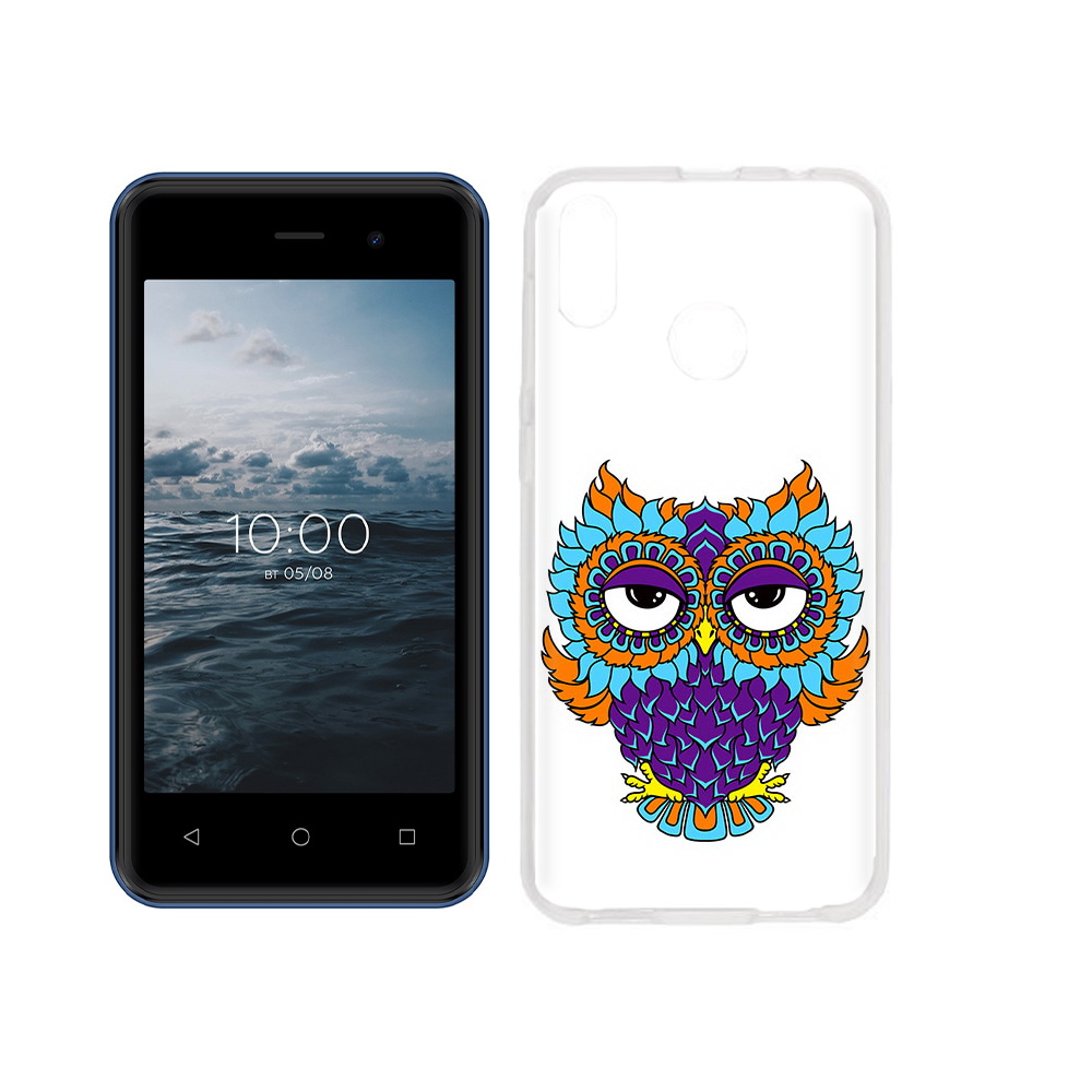 

Чехол MyPads Tocco для BQ 4030G Nice Mini Цветная сова, Прозрачный, Tocco