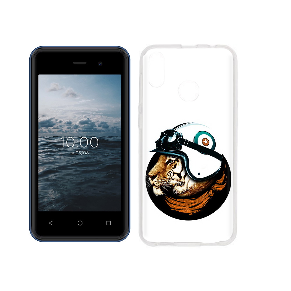 

Чехол MyPads Tocco для BQ 4030G Nice Mini Тигр в шлеме, Прозрачный, Tocco