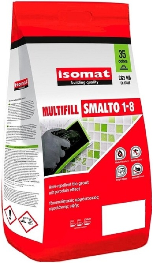 

Затирка для плитки Isomat MULTIFILL SMALTO 1-8мм 2кг. 02 черная, Затирка с фарфоровой текстурой MULTIFILL SMALTO 1-8мм 2кг.