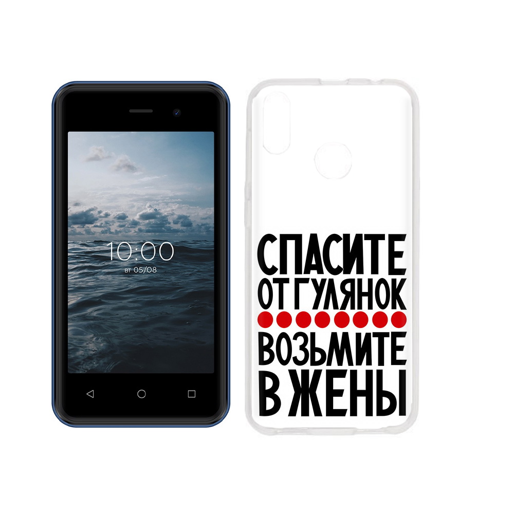

Чехол MyPads Tocco для BQ 4030G Nice Mini Спасите от гулянок возьмите в жены, Прозрачный, Tocco