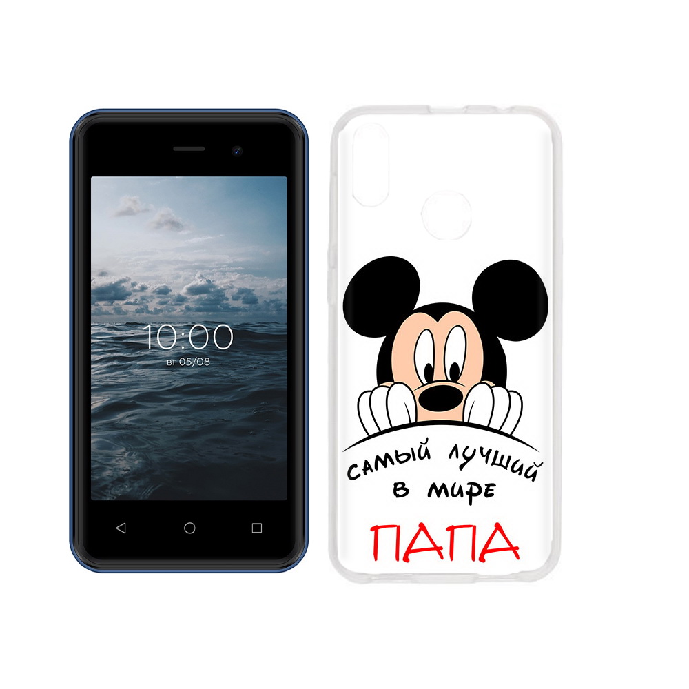 

Чехол MyPads Tocco для BQ 4030G Nice Mini Самай лучший папа Микки Маус, Прозрачный, Tocco