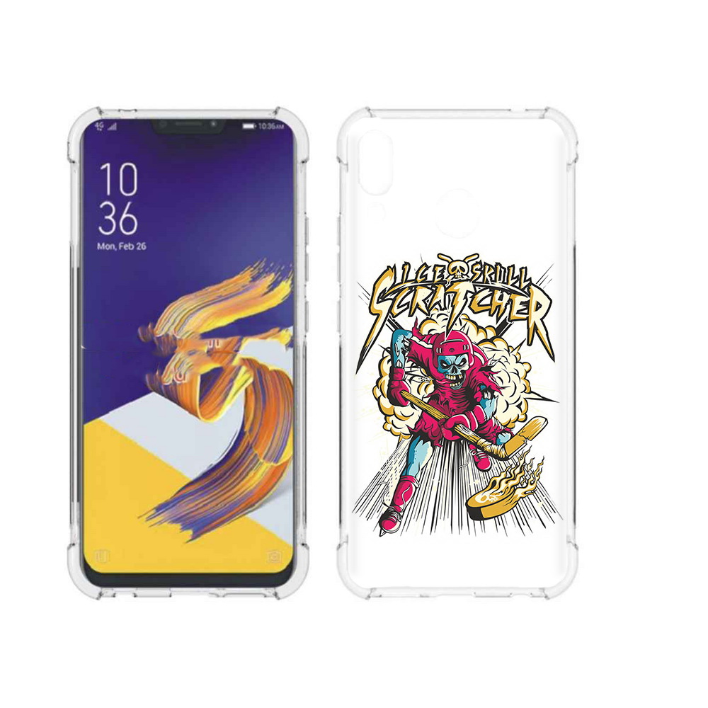 

Чехол MyPads Tocco для Asus ZenFone 5 нарисованный скелет хоккеист, Прозрачный, Tocco