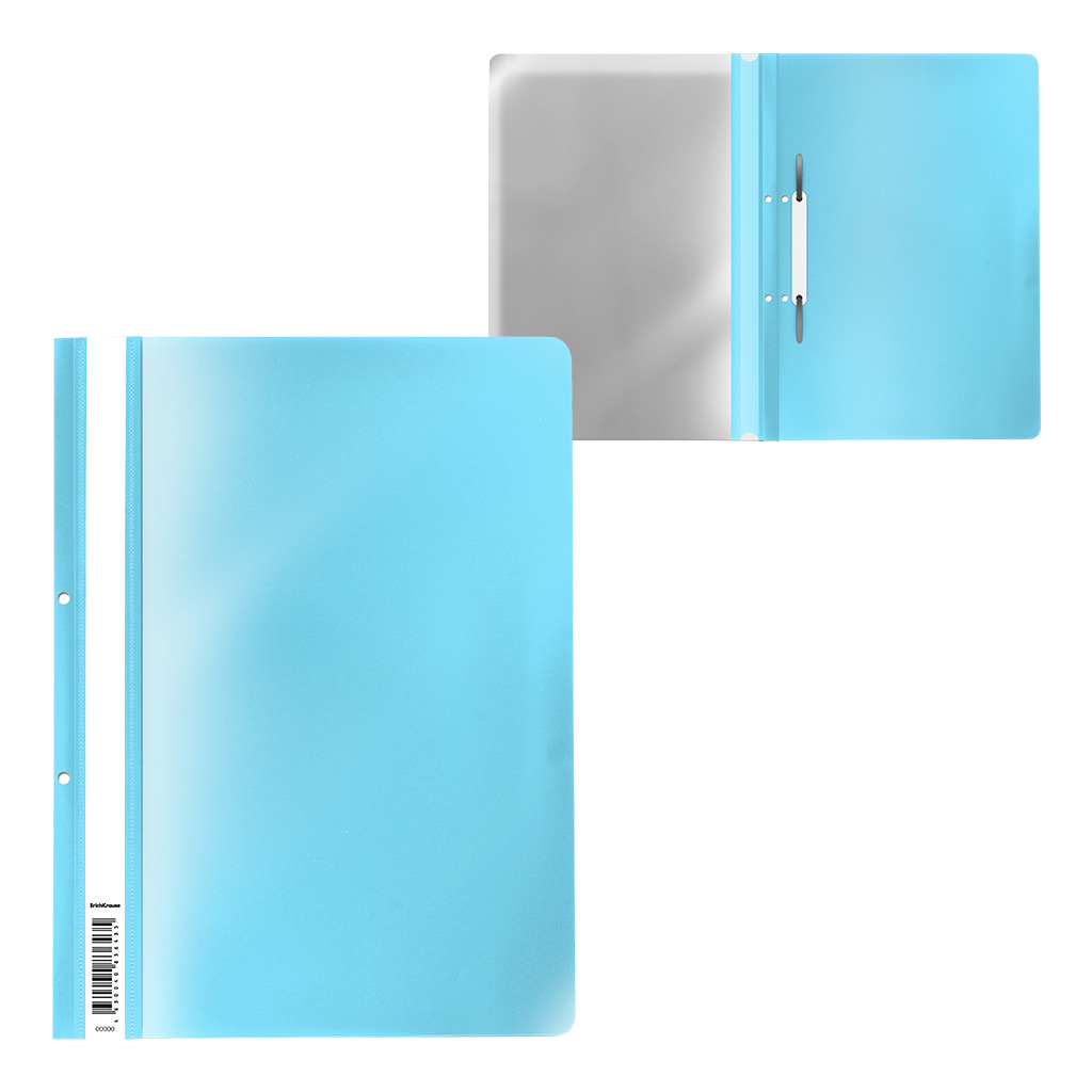 Папка-скоросшиватель пластиковая ErichKrause Fizzy Pastel, A4, голубой