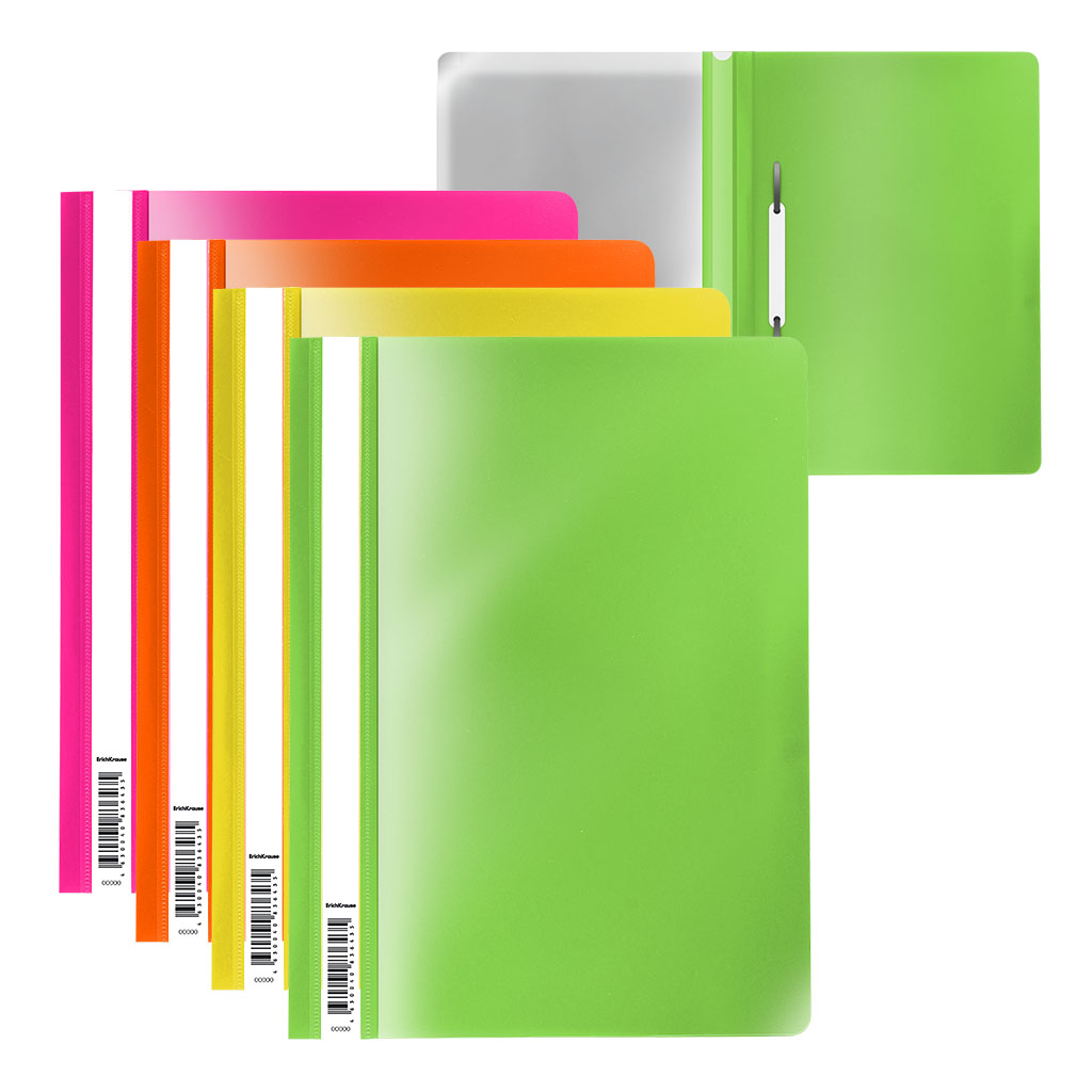 

Папка-скоросшиватель пластиковая ErichKrause Fizzy Neon, A4,