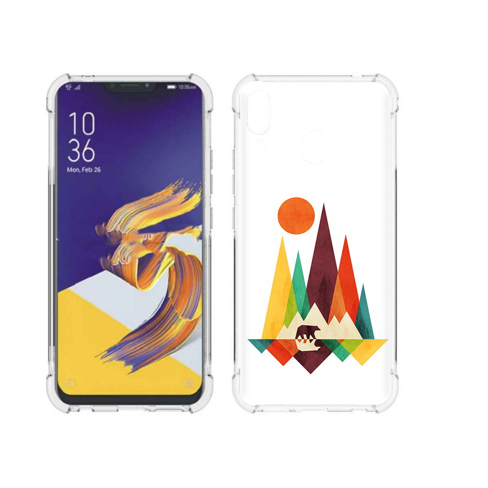 

Чехол MyPads Tocco для Asus ZenFone 5 нарисованные горы с медведем, Прозрачный, Tocco
