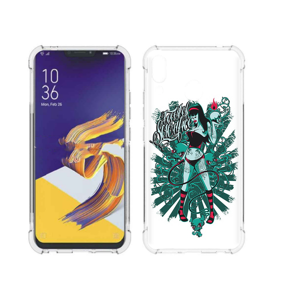 

Чехол MyPads Tocco для Asus ZenFone 5 нарисованная девушка в татуировках, Прозрачный, Tocco