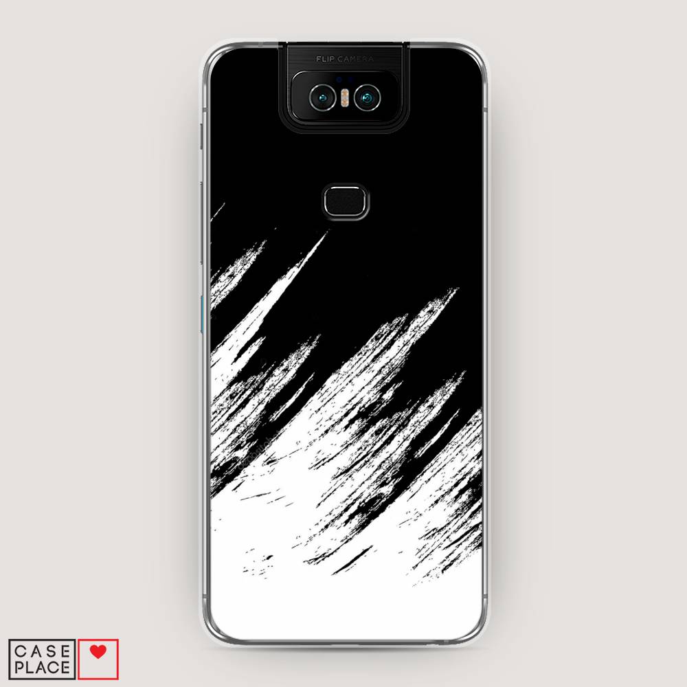 фото Чехол awog "черно белые брызги" для asus zenfone 6 zs630kl