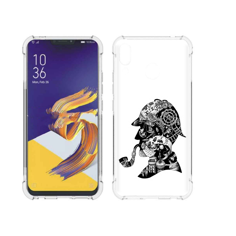 

Чехол MyPads Tocco для Asus ZenFone 5 мужчина с трубкой абстракция, Прозрачный, Tocco