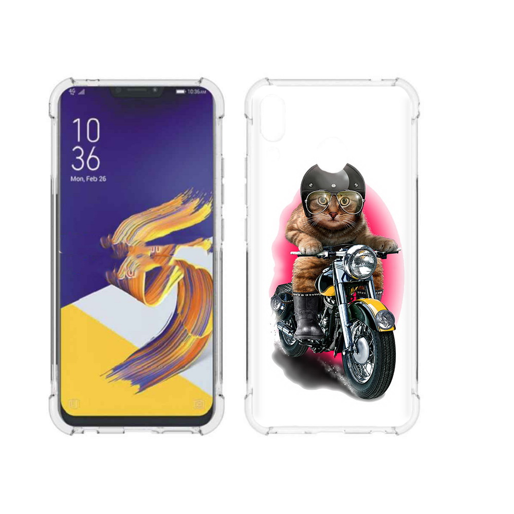 

Чехол MyPads Tocco для Asus ZenFone 5 мото-кот, Прозрачный, Tocco