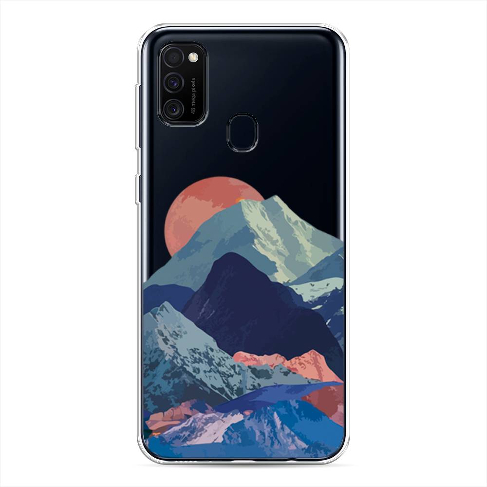 

Чехол на Samsung Galaxy M21/M30s "Закат в снежных горах", Красный;серый;голубой, 29750-2
