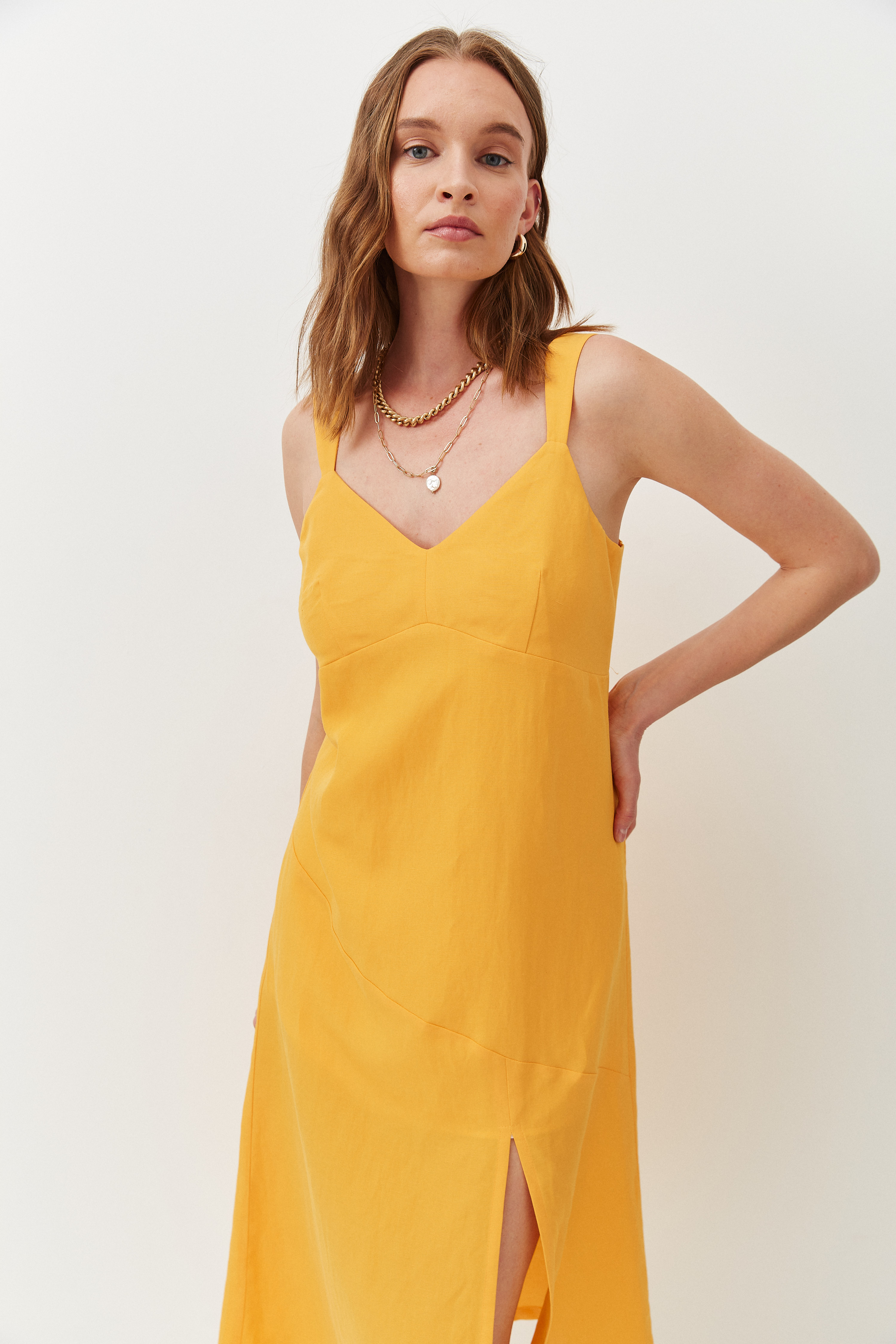 Платье женское TO BE ONE WADE-4-23 желтое 48 RU