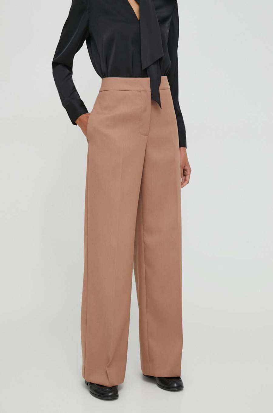 Брюки Calvin Klein женские, коричневые, размер 48, K20K206333