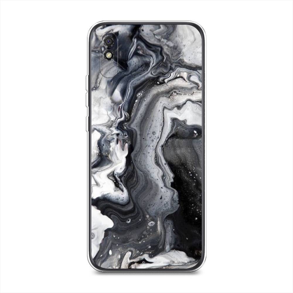 фото Силиконовый чехол "бело-черные сложные полосы" на xiaomi redmi 9a awog