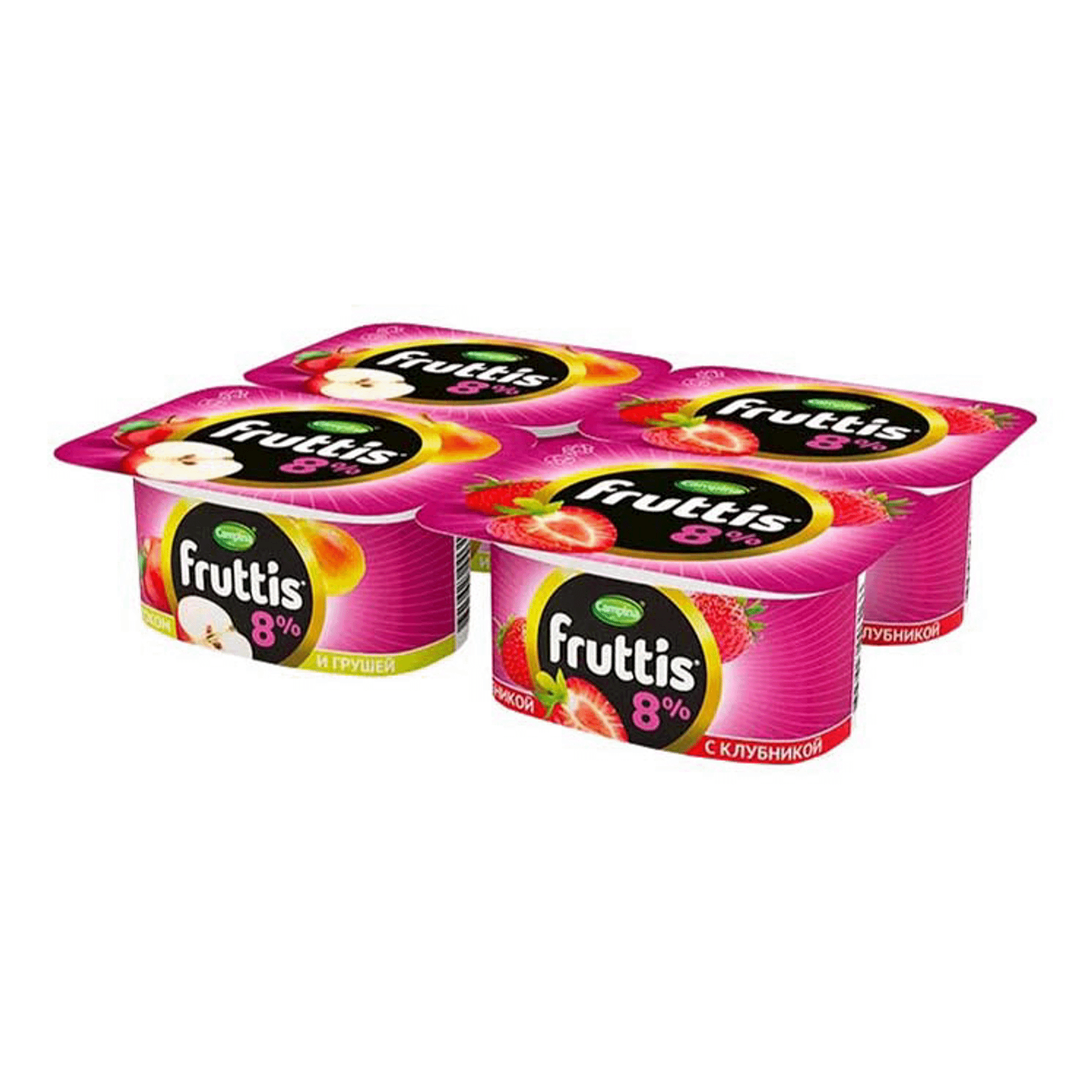 Йогуртный продукт Фрутис суперэкстра клубника яблоко груша 8% 115 г