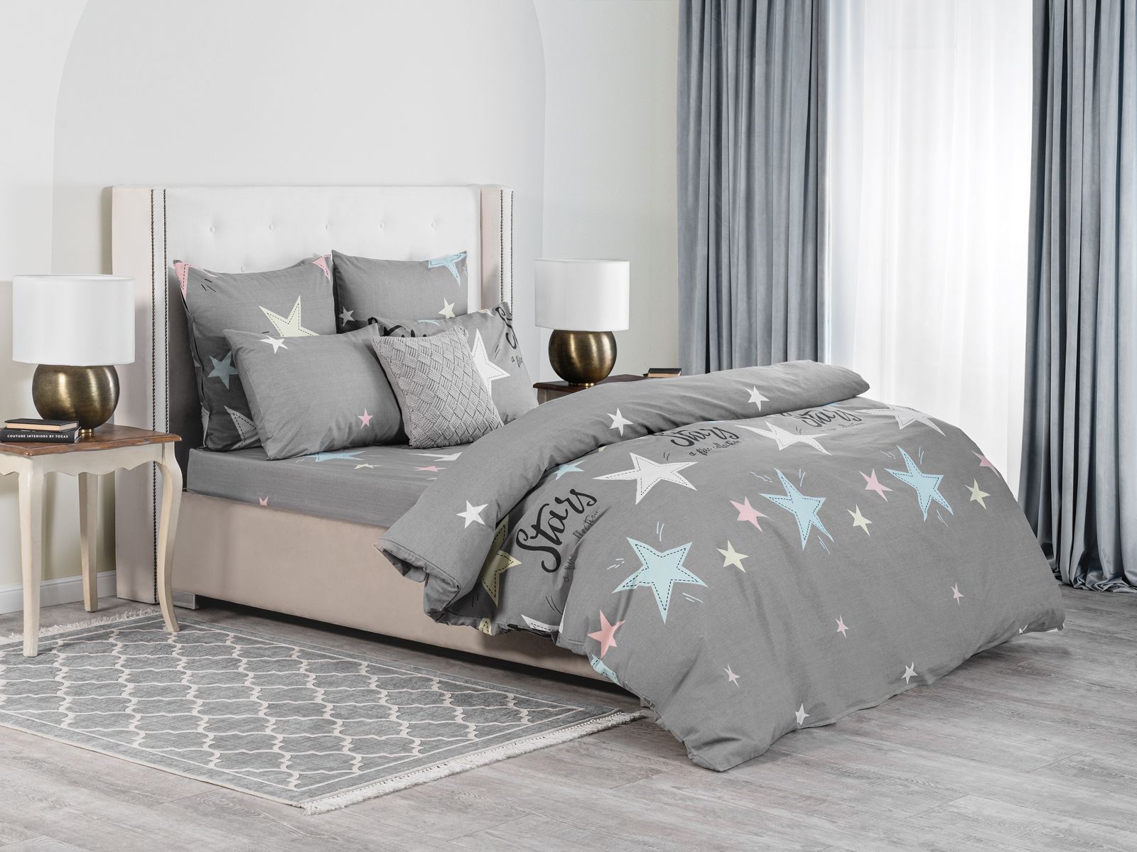 

Комплект постельного белья CASSIA БРЮНЕ 175х215-1/215х250-1/50х70-2 4 пр. хл.