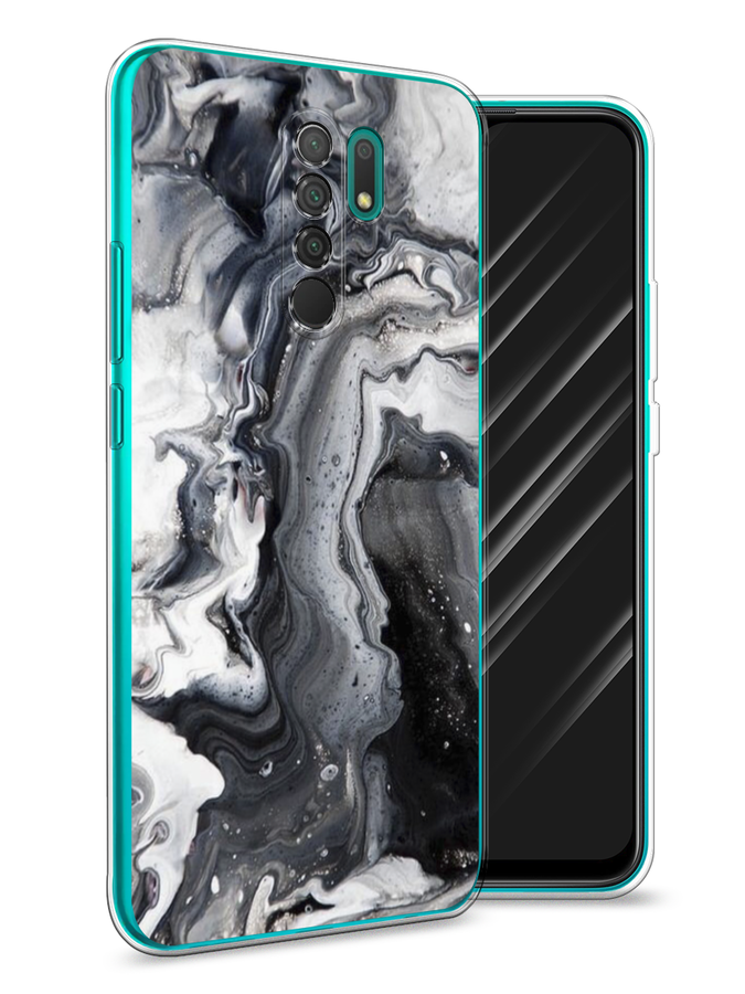 

Чехол Awog на Xiaomi Redmi 9 "Бело-черные сложные полосы", Разноцветный, 38350-3