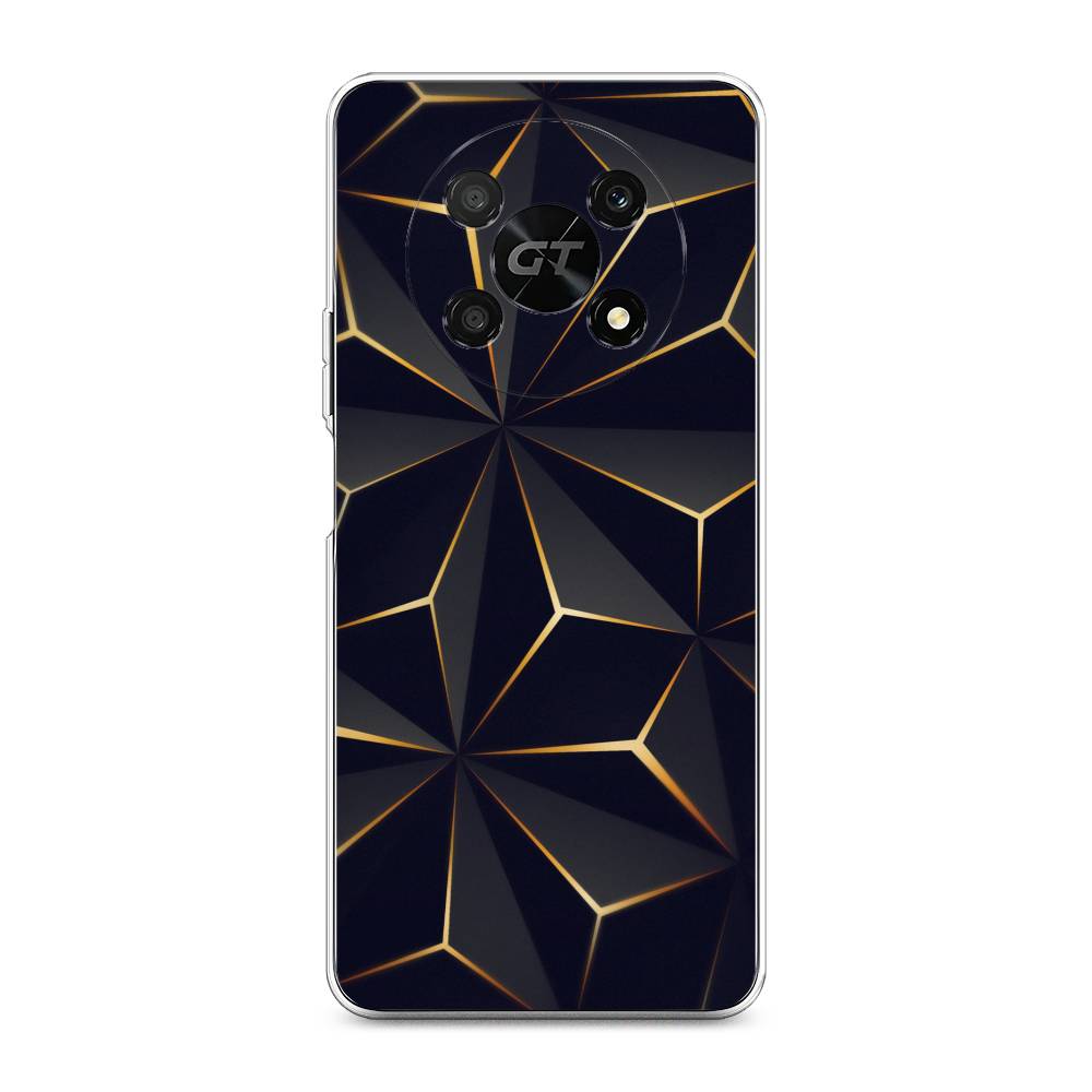 

Чехол на Honor X40 GT "Черные полигоны", Золотистый;черный, 6120150-3