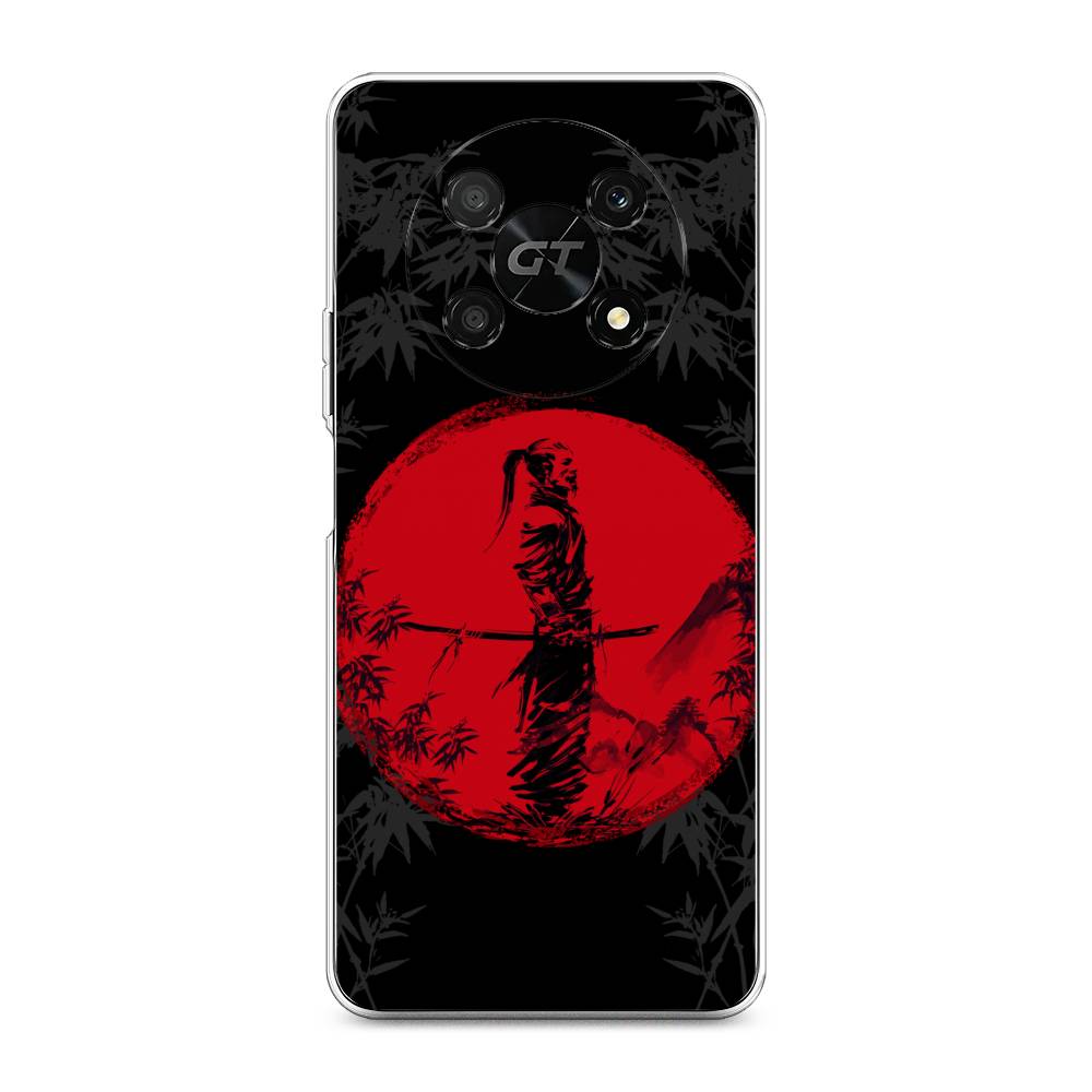 

Чехол на Honor X40 GT "Самурай на красном фоне", Черный;красный;серый, 6120150-4