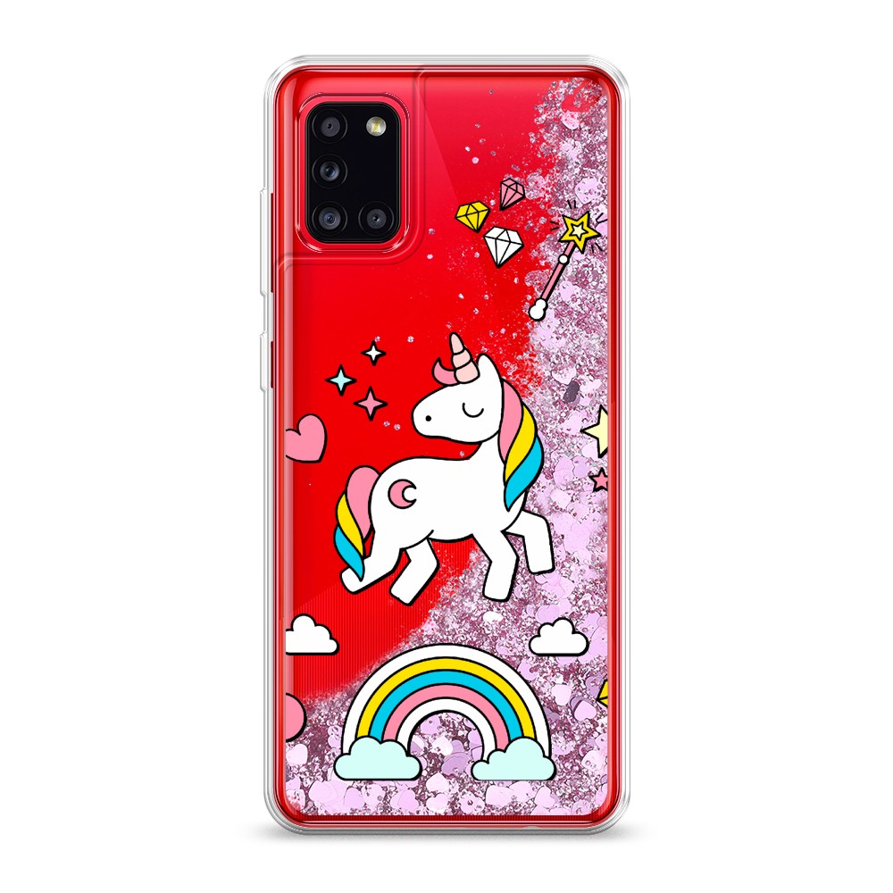 

Жидкий чехол с блестками "Принцесса единорог" на Samsung Galaxy A31