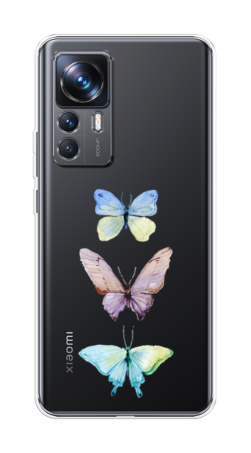 

Чехол на Xiaomi 12T Pro "Акварельные бабочки", Бирюзовый;розовый, 315750-1