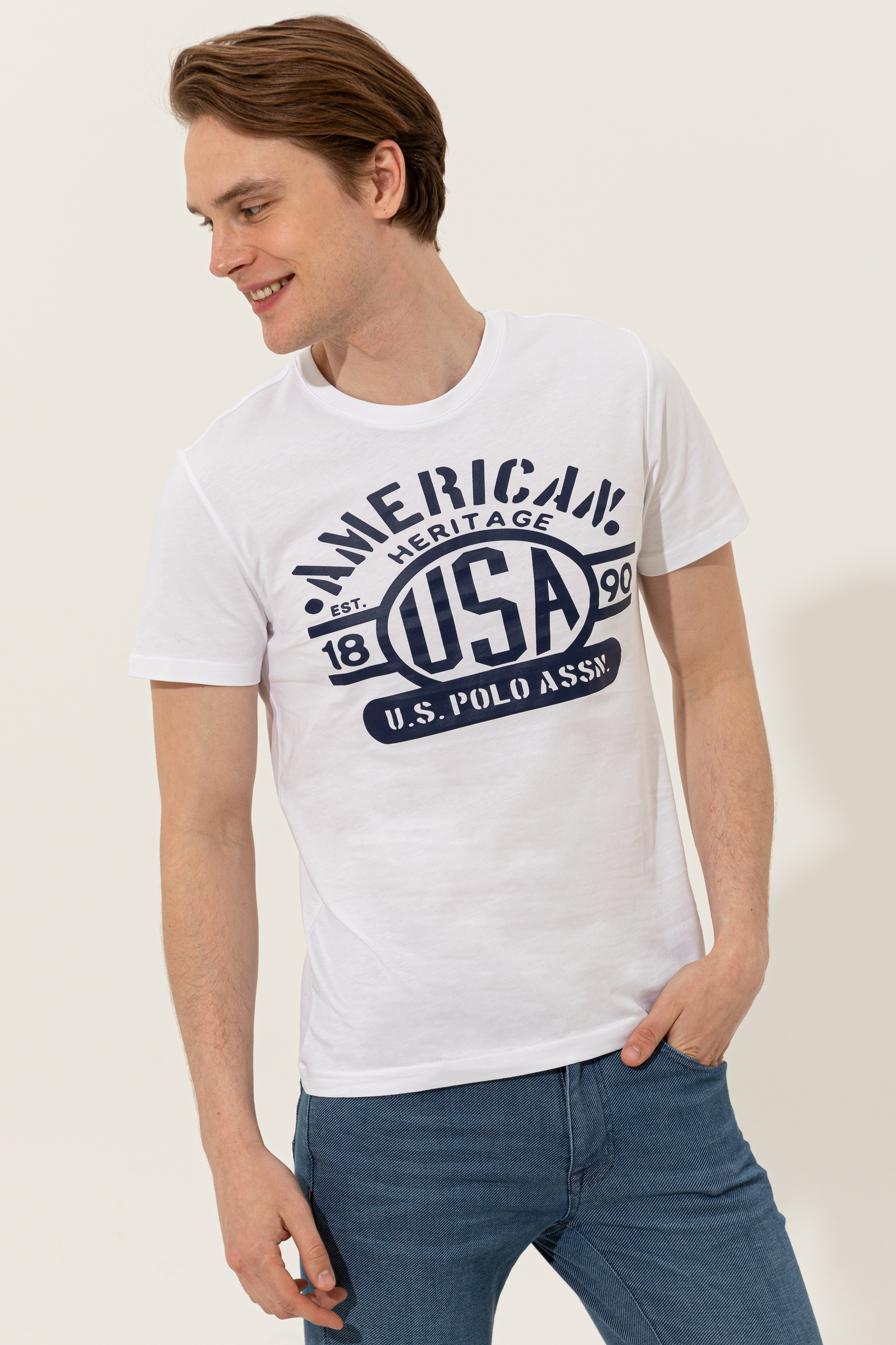 

Футболка мужская U.S. POLO Assn. g081gl0110wate белая M, Белый, g081gl0110wate