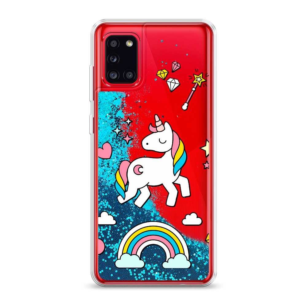 

Жидкий чехол с блестками "Принцесса единорог" на Samsung Galaxy A31, 2100393-1