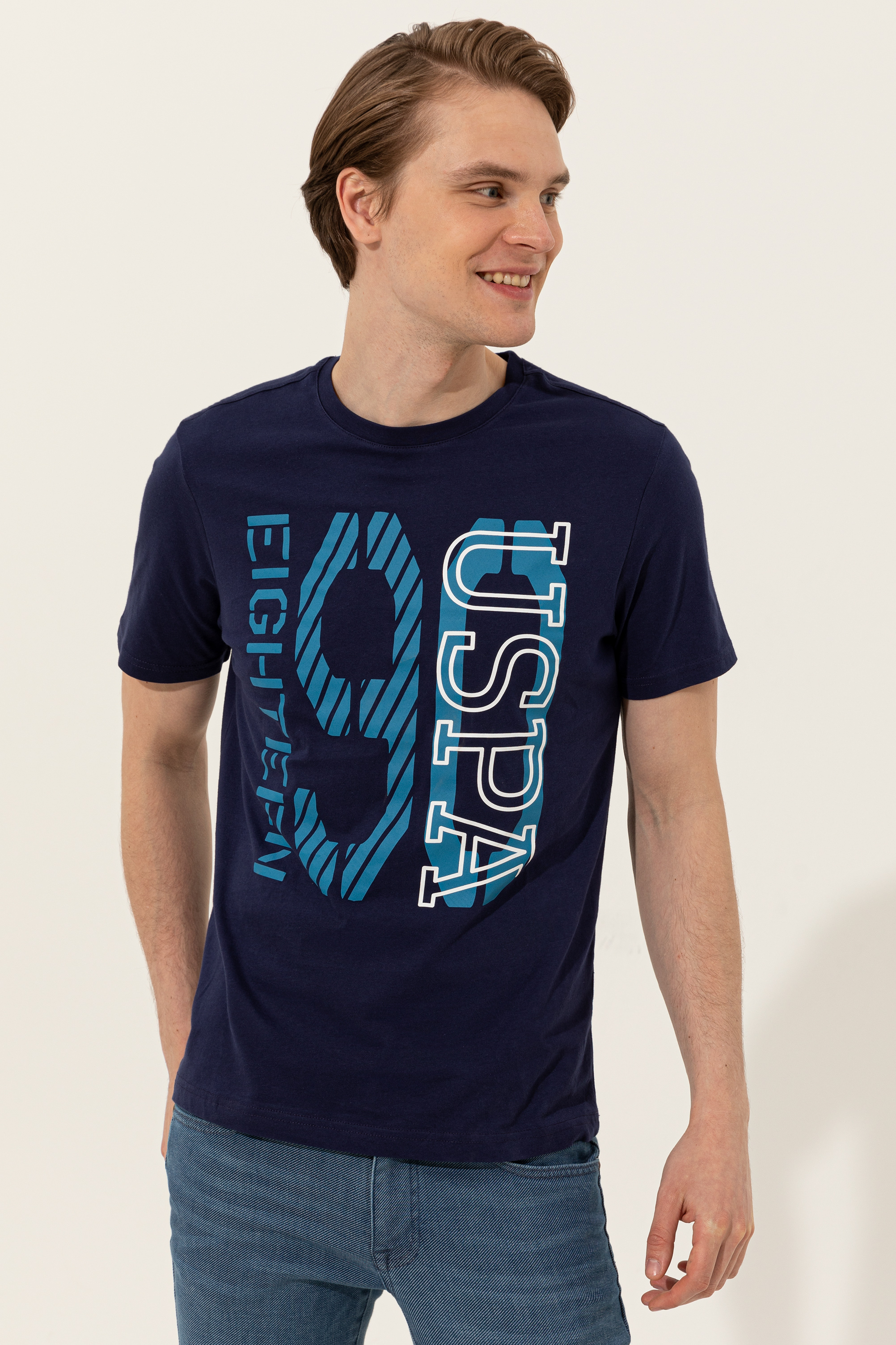 

Футболка мужская U.S. POLO Assn. g081gl0110omari синяя L, Синий, g081gl0110omari