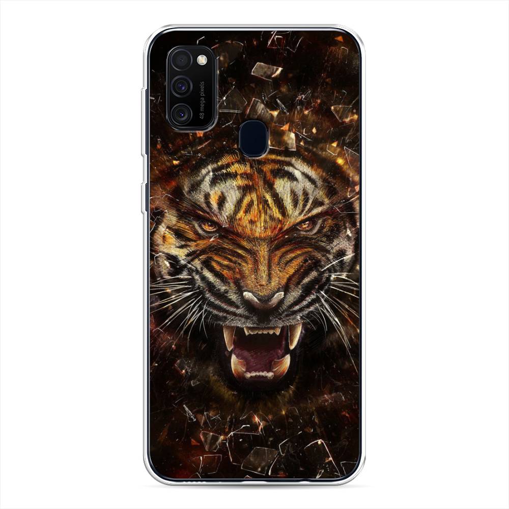 

Чехол для Samsung Galaxy M21/M30s "Тигр осколки", Оранжевый;серый;черный, 29750-1