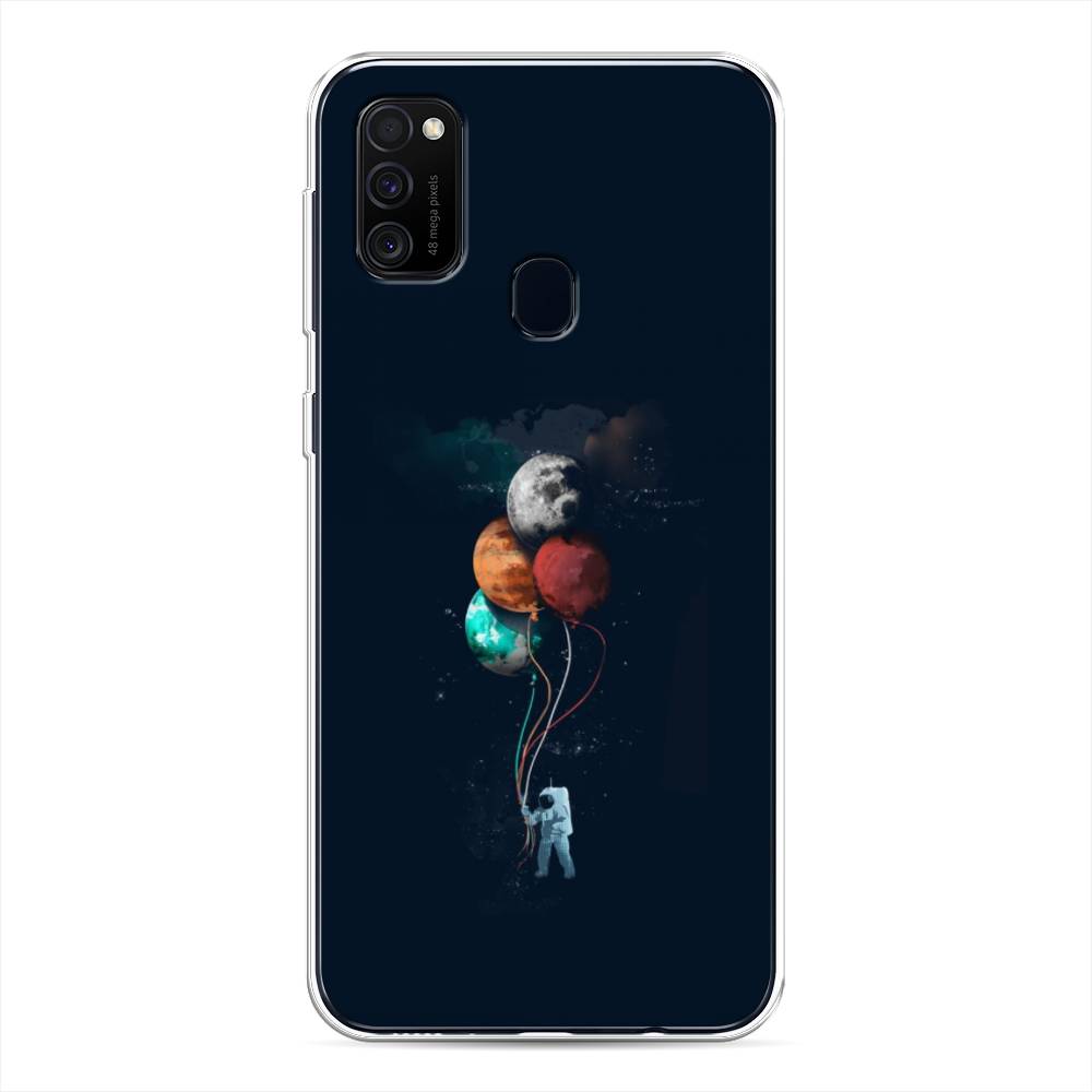 

Чехол для Samsung Galaxy M21/M30s "Космонавт с шариками", Разноцветный, 29750-4
