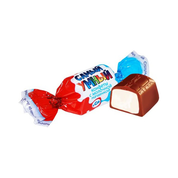 

Конфеты Сладуница Самый умный с начинкой из молочного крема глазированные